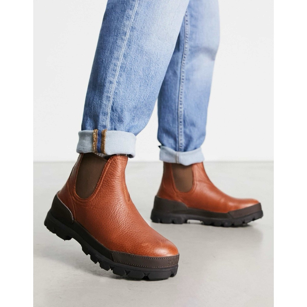 New‎ POLO Ralph Lauren Oslo Chunky Chelsea Boots Men's 13 D Tumbled Leather
